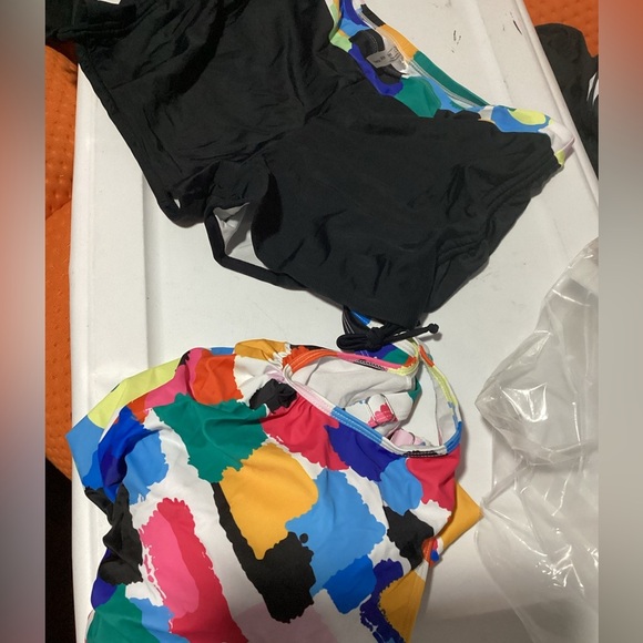 Womens Tankini Swimsuits with Boy Shorts Tummy Control Plus Size Modest XXL - Picture 3 of 5